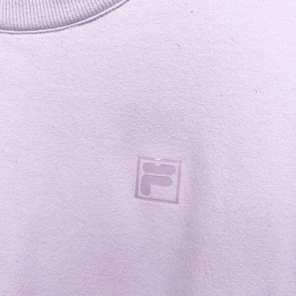 FILA French Terry Pocket Sweatshirt Crew Neck Relaxed Fit Orchid Bloom Size S - Picture 6 of 12